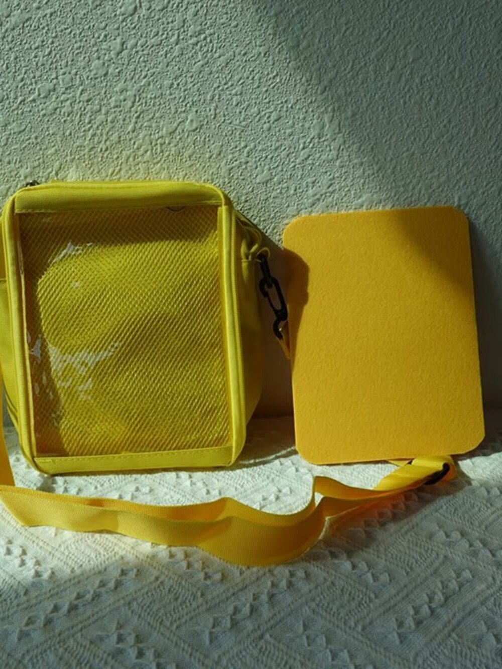 Lemon Yellow Small Ita Bag Crossbody Clear Window Bag with Insert, Kawaii Itabag